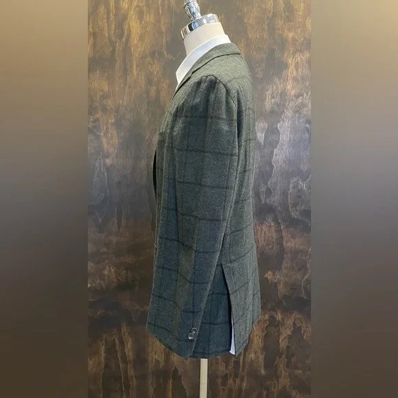 BOGLIOLI Made in Italy Deconstructed Wool-Cashmere Check Dover Jacket Size 48